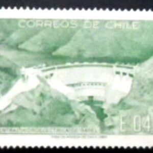 Selo postal do Chile de 1969 Rapel Hydroelectric Plant M