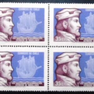 Quadra de selos postais do Chile de 1971 Fernando Magallanes M QD