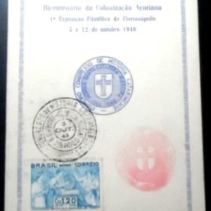 Folhinha Comemorativa de 1948 Exposição Filatélica Florianópolis 1200