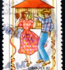 Selo postal do Brasil de 1982 Dançarinos U
