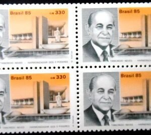Quadra de selos postais do Brasil de 1985 Tancredo Neves M QD