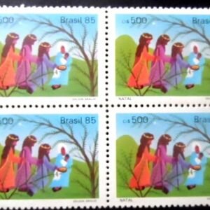 Quadra de selos postais do Brasil de 1985 Fuga M QD