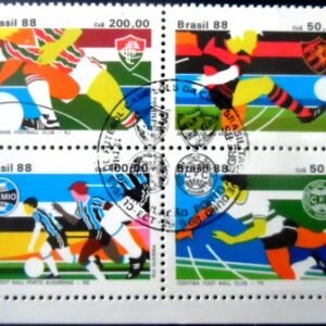Série de selos postais do Brasil de 1988 Clubes de Futebol II 1 MCC SET RS
