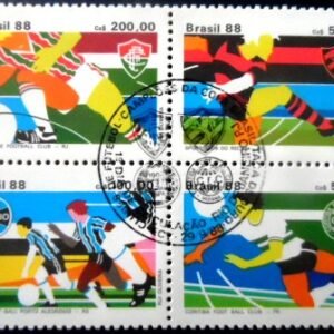 Série de selos postais do Brasil de 1988 Clubes de Futebol II 1 MCC SET RJ