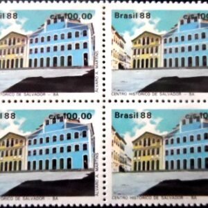 Quadra de selos postais do Brasil de 1988 Salvador M QD