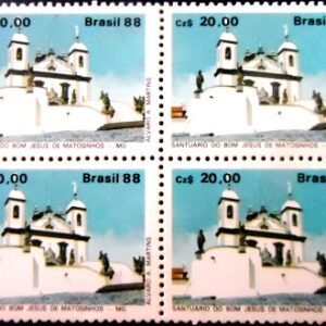 Quadra de selos postais do Brasil de 1988 Santuário Bom Jesus de Matosinhos M QD