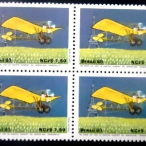 Quadra de selos postais do Brasil de 1989 Demoiselle M QD