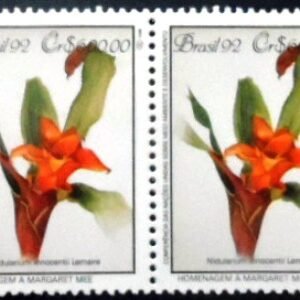 Par de selos postais do Brasil de 1992 Nidularium Innocenti M PR