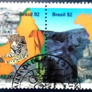 Se-tenant do Brasil de 1992 Canistrum Cyathiforme NCC SET