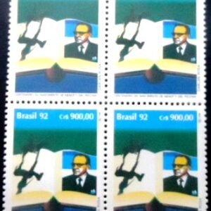 Quadra de selos postais do Brasil de 1992 Menotti Del Picchia MQD
