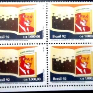 Quadra de selos postais do Brasil de 1992 Assis Chateaubriand M QD