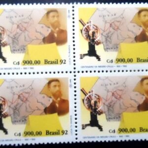 Quadra de selos postais do Brasil de 1992 Missão CRULS M QD