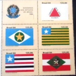 Se-tenant do Brasil de 1984 Bandeiras IV M SET