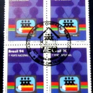 Quadra de selos postais do Brasil de 1994 Ensino à Distância M1C QD