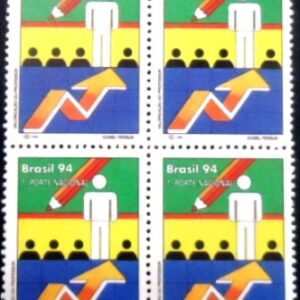 Quadra de selos postais do Brasil de 1994 Valor do Professor M QD
