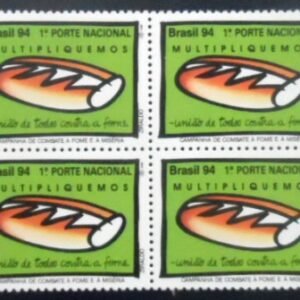 Quadra de selos postais do Brasil de 1994 Pão M QD