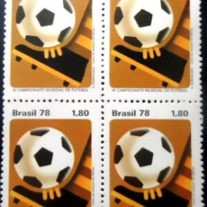 Quadra de selos postais do Brasil de 1978 Bola no Pé M QD