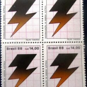Quadra de selos postais do Brasil de 1988 Energia Elétrica N QD