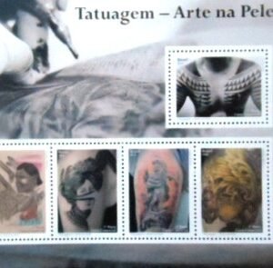 Bloco postal do Brasil de 2016 Tatuagem M