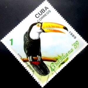 Selo postal de Cuab de 1989 Common Toucan NCC