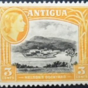 Selo postal de Antigua e Barbuda de 1953 Nelson's Dockyard 3 N