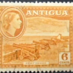 Selo postal de Antigua e Barbuda de 1953 Fort James 6 U