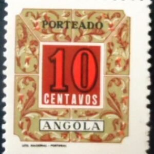 Selo postal da Angola de 1952 Postage Due 10 M