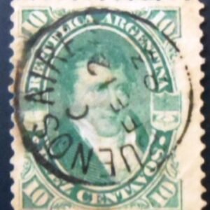 Selo postal da ARgentina de 1874 Manuel Belgrano U sev