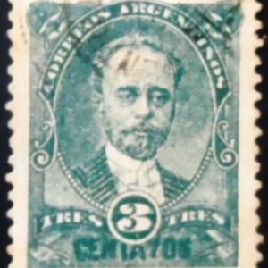 Selo postal da Argentina de 1888 Miguel Ángel Juárez Celman U sev