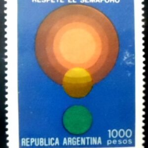 Selo postal da Argentina de 1981 Respect the traffic lights M