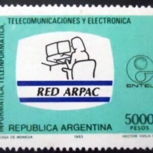 Selo postal da Argentina de 1983 Red Arpac M