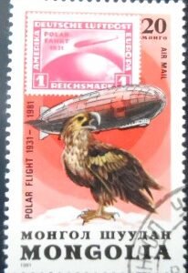 Seelo postal da Mongólia de 1981 White-tailed Eagle MCC