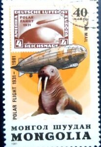 Selo postal da Mongólia de 1981 Walrus NCC