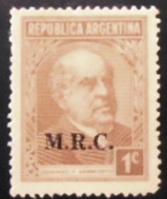 Selo da Argentina de 1935 Ministry of Foreign Affairs ovpt. 1 M.R.C.