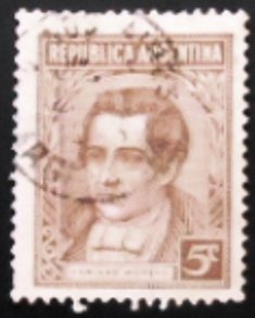 Selo postal da Argentina de 1935 Mariano Moreno 5 U sev