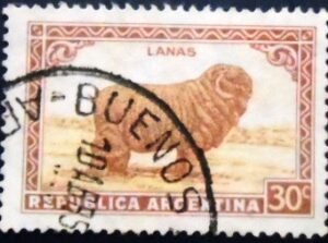Selo postal da Argentina de 1936 Merino Sheep U sev