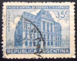 Selo postal da Argentina de 1942 Post Office Building 35 u