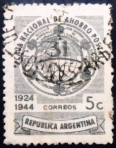 Selo postal da Argentina de 1944 World Day of Savings U
