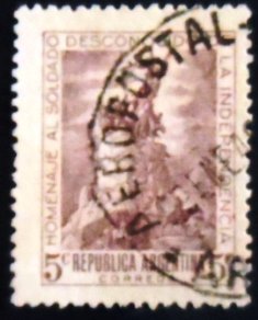 Selo postal da Argentina de 1946 Monument to unknown soldier U