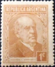 Selo postal da Argentina de 1935 Domingo Faustino Sarmiento 1 M