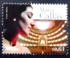 Selo postal de Portugal de 2023 Maria Callas M