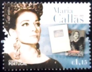 Selo postal de Portugal de 2023 Maria Callas 1.15 M