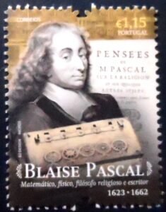 Selo postal de Portugal de 2023 Blaise Pascal M