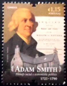 Selo postal de Portugal de 2023 Adam Smith M