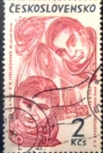 Selo postal da Tchecslováquia de 1964 V.V.Těreškovová and F.V.Bykovskij U