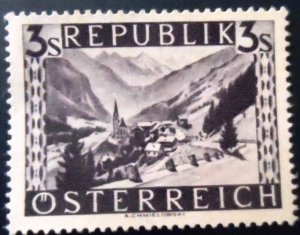 Selo postal da Áustria de 1947 Heiligenblut N