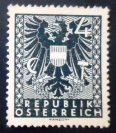 Selo postal da Áustria de 1945 New National Arms 4 N