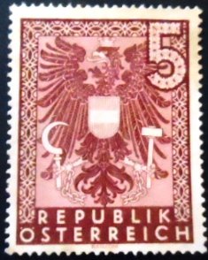 Selo postal da Áustria de 1945 Coat of arms 5 N