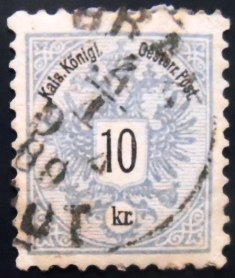 Selo postal da Áustria de 1890 Coat of Arms 10 U xe