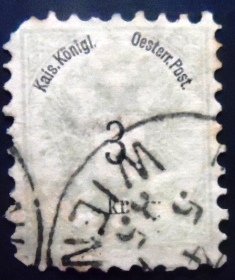 Selo postal da Áustria de 1887 Coat of Arms3 U